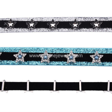 Crystal Beads Star Charm Choker Women Necklace Velvet Choker